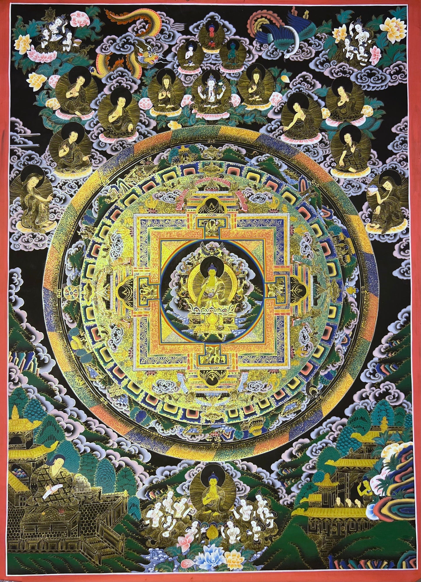 Shakyamuni Mandala Unbrocaded Thangka