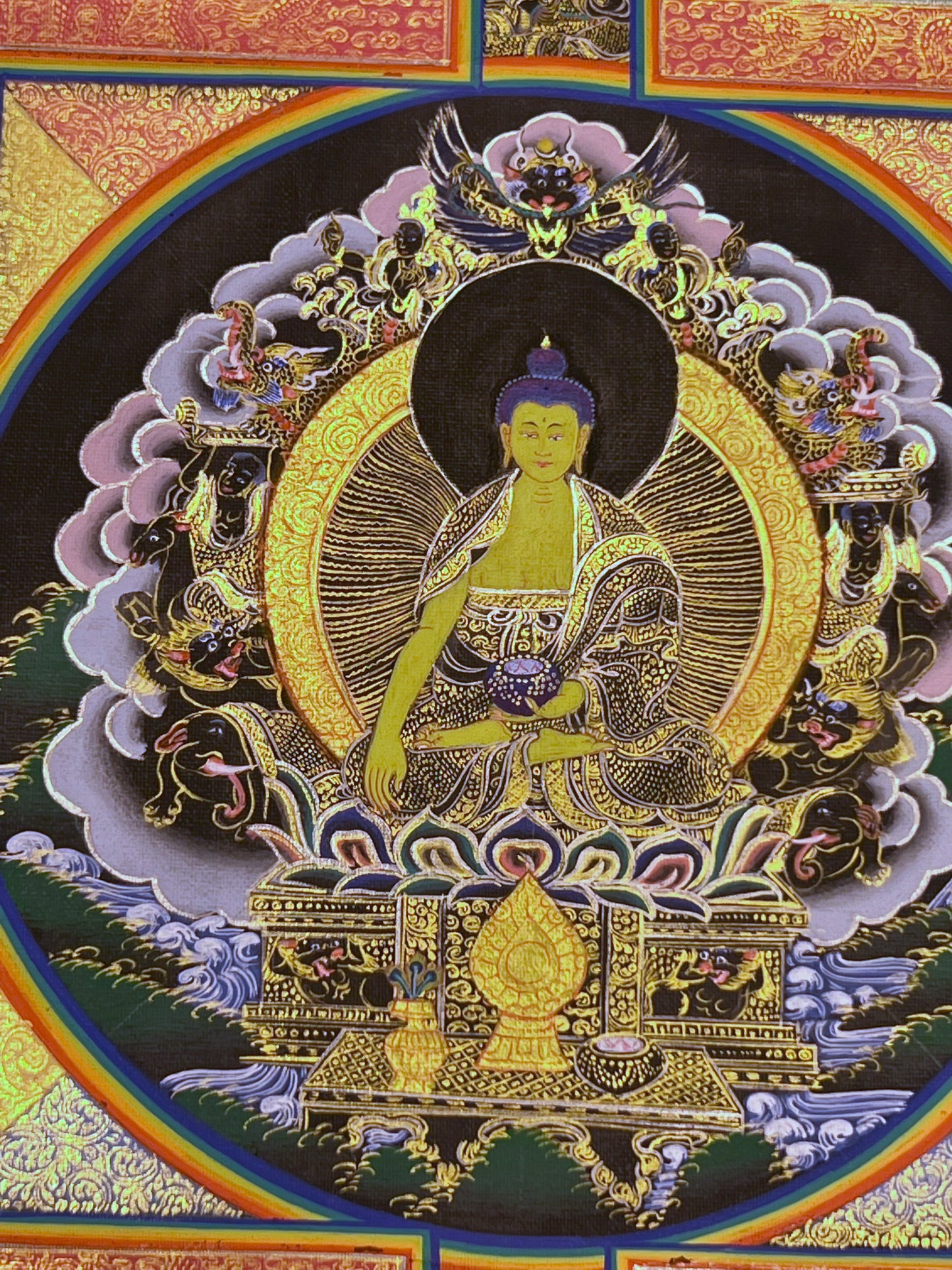 Shakyamuni Mandala Unbrocaded Thangka