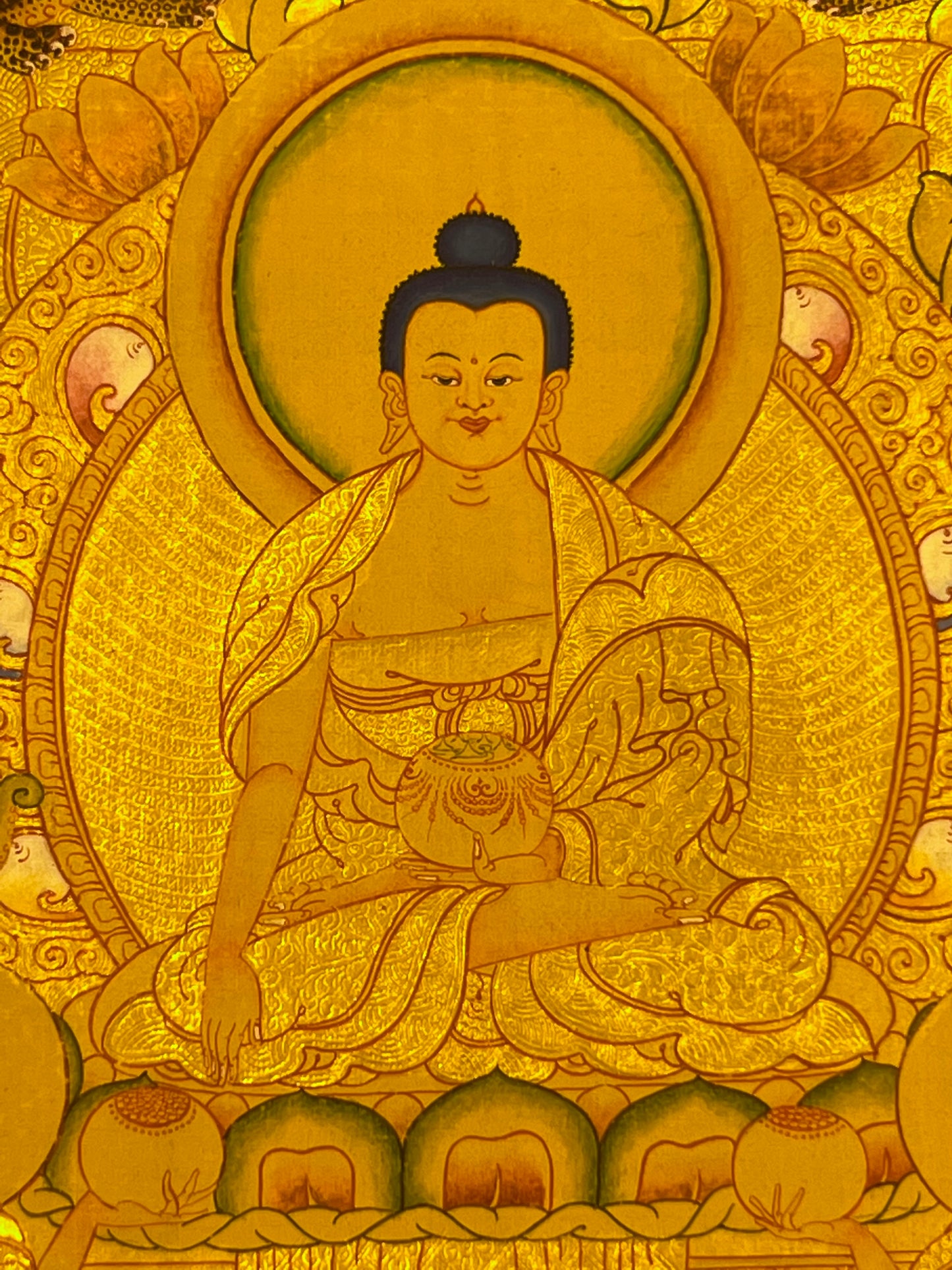 Shakyamuni Life Story Golden Unbrocaded Thangka