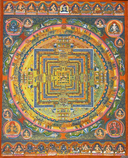 Kalachakra Mandala Unbrocaded Thangka