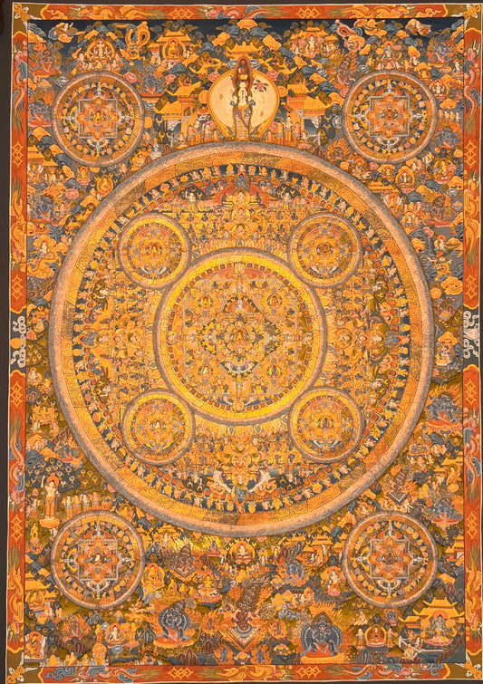 Shakyamuni Buddha Bodhisattva Mandala Unbrocaded Thangka