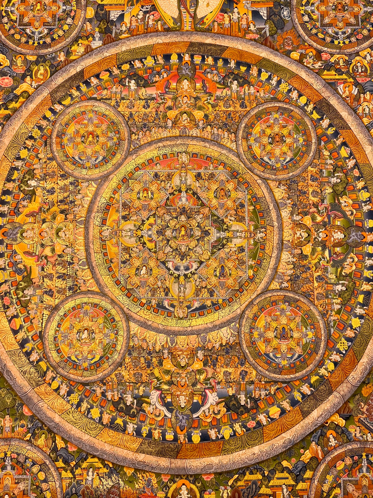 Shakyamuni Buddha Bodhisattva Mandala Unbrocaded Thangka