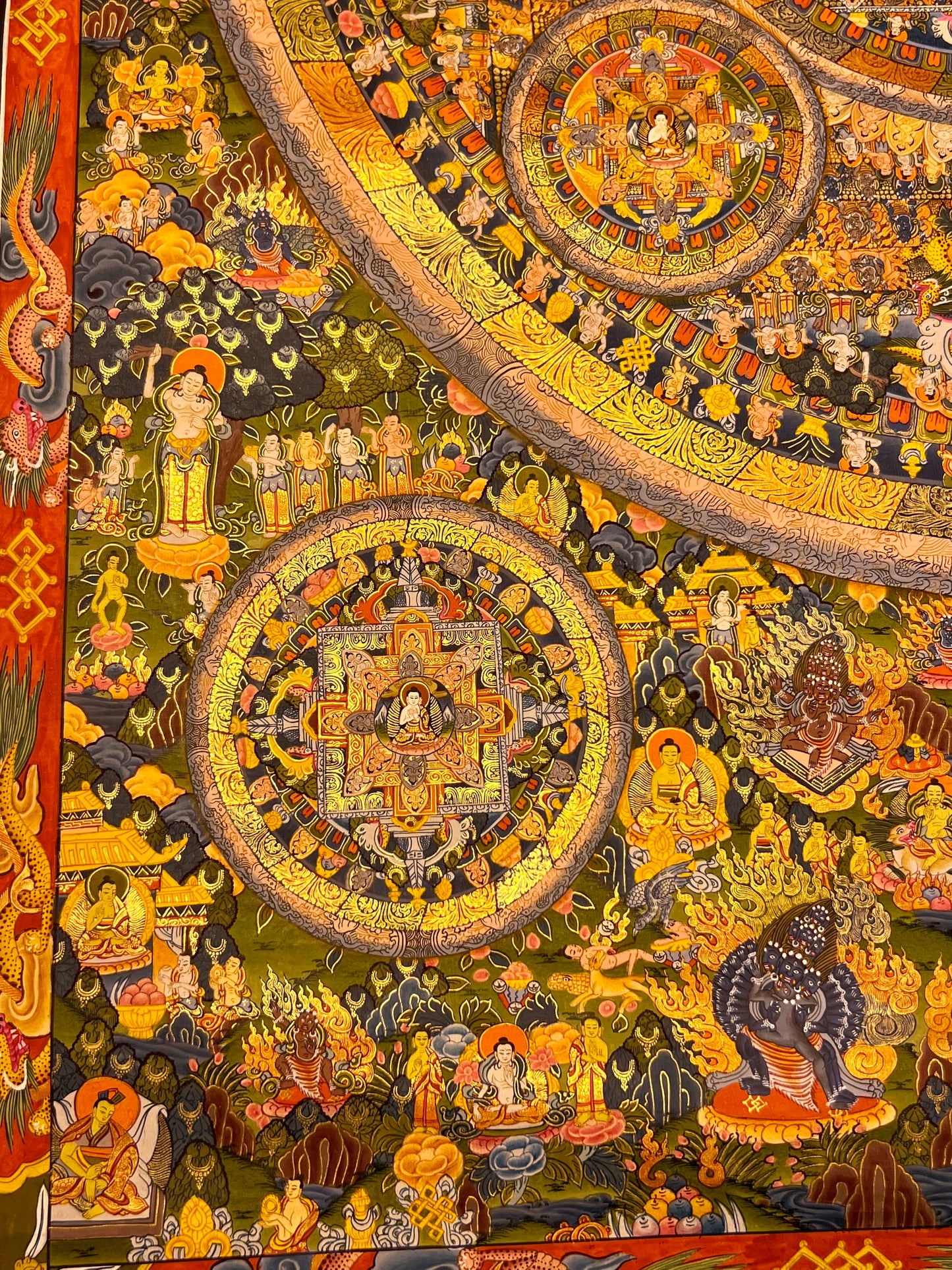 Shakyamuni Buddha Bodhisattva Mandala Unbrocaded Thangka