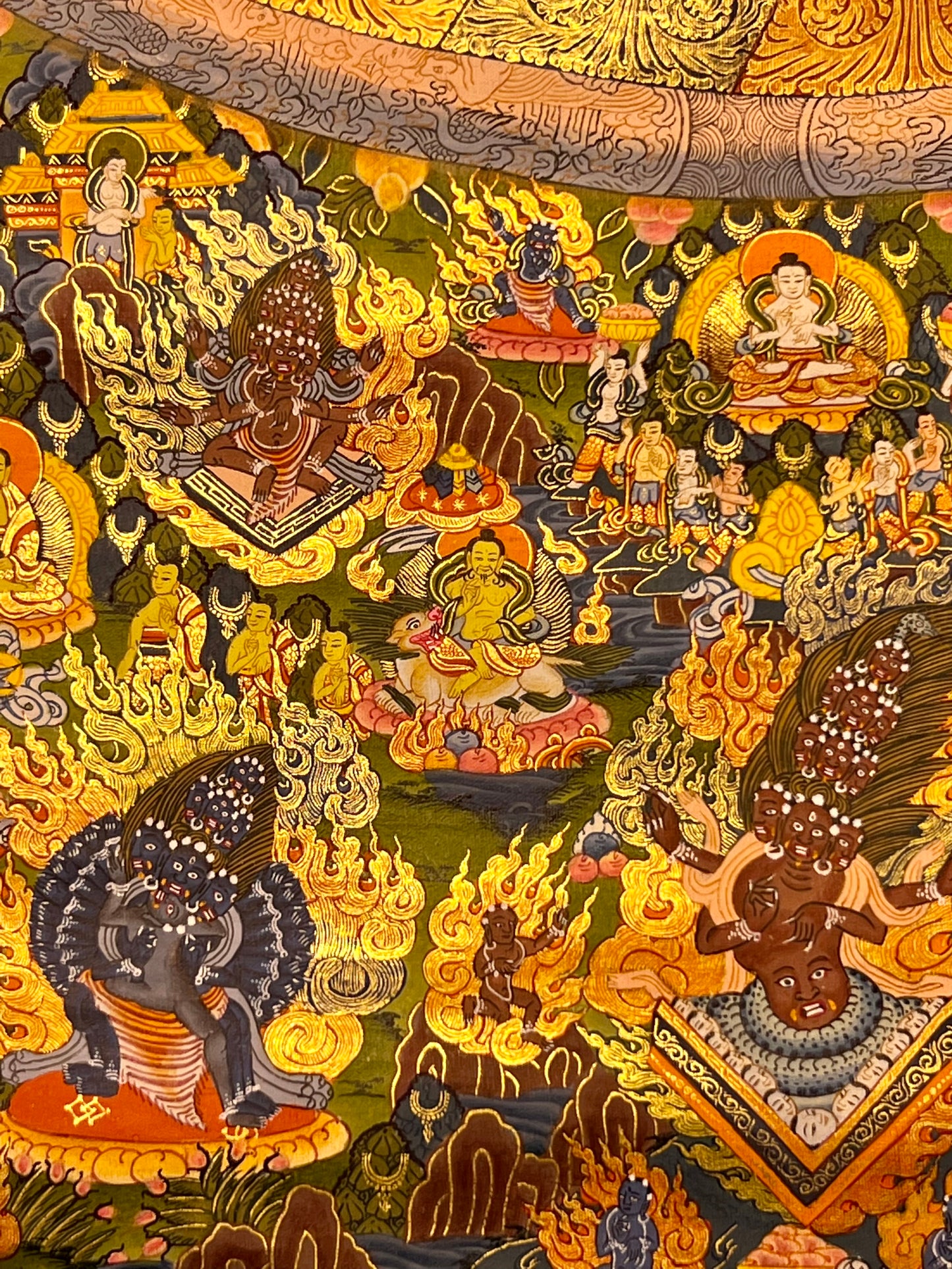 Shakyamuni Buddha Bodhisattva Mandala Unbrocaded Thangka