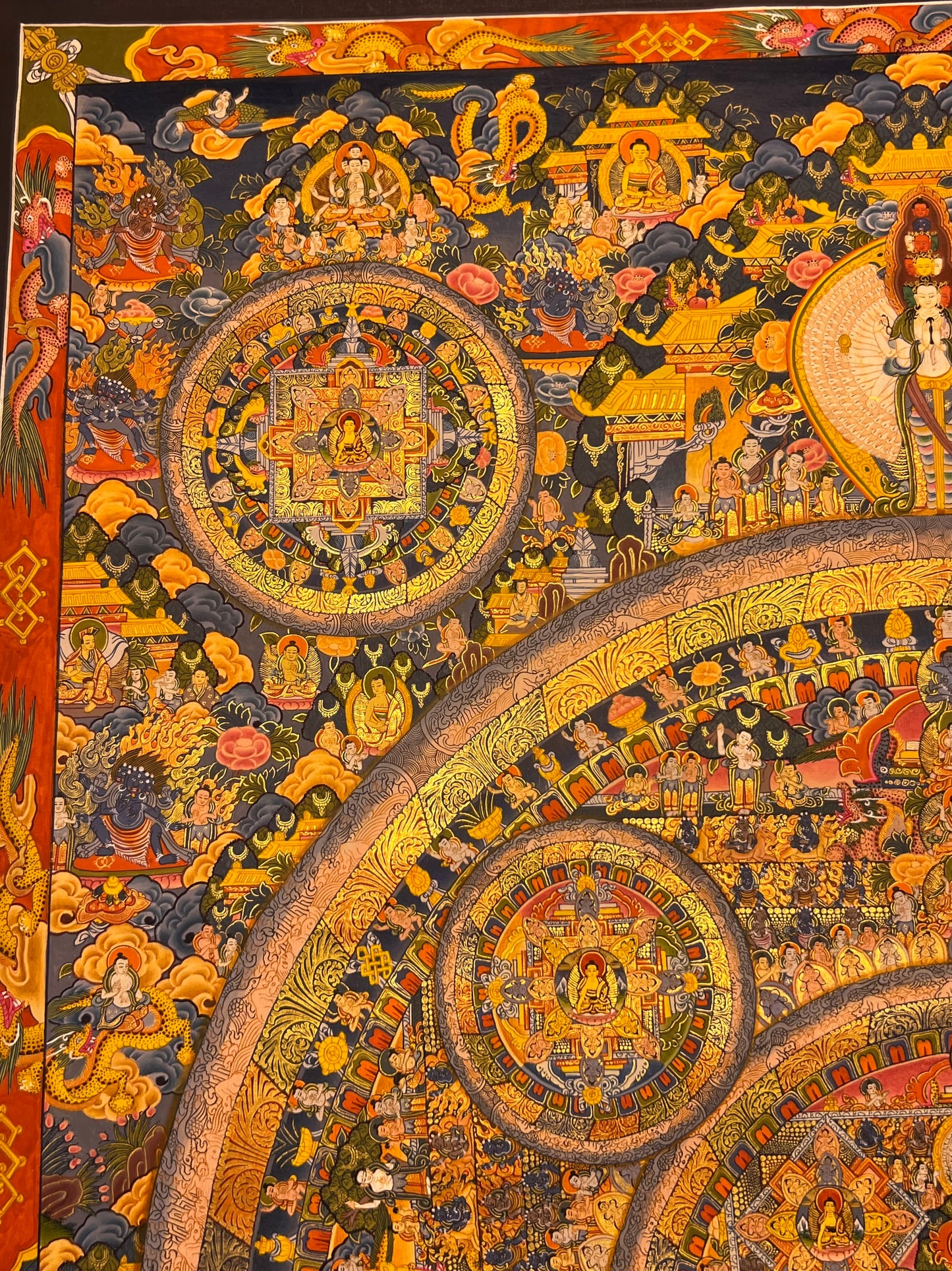 Shakyamuni Buddha Bodhisattva Mandala Unbrocaded Thangka