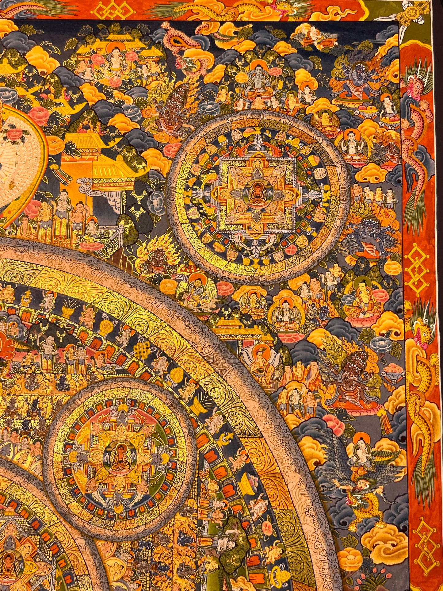 Shakyamuni Buddha Bodhisattva Mandala Unbrocaded Thangka