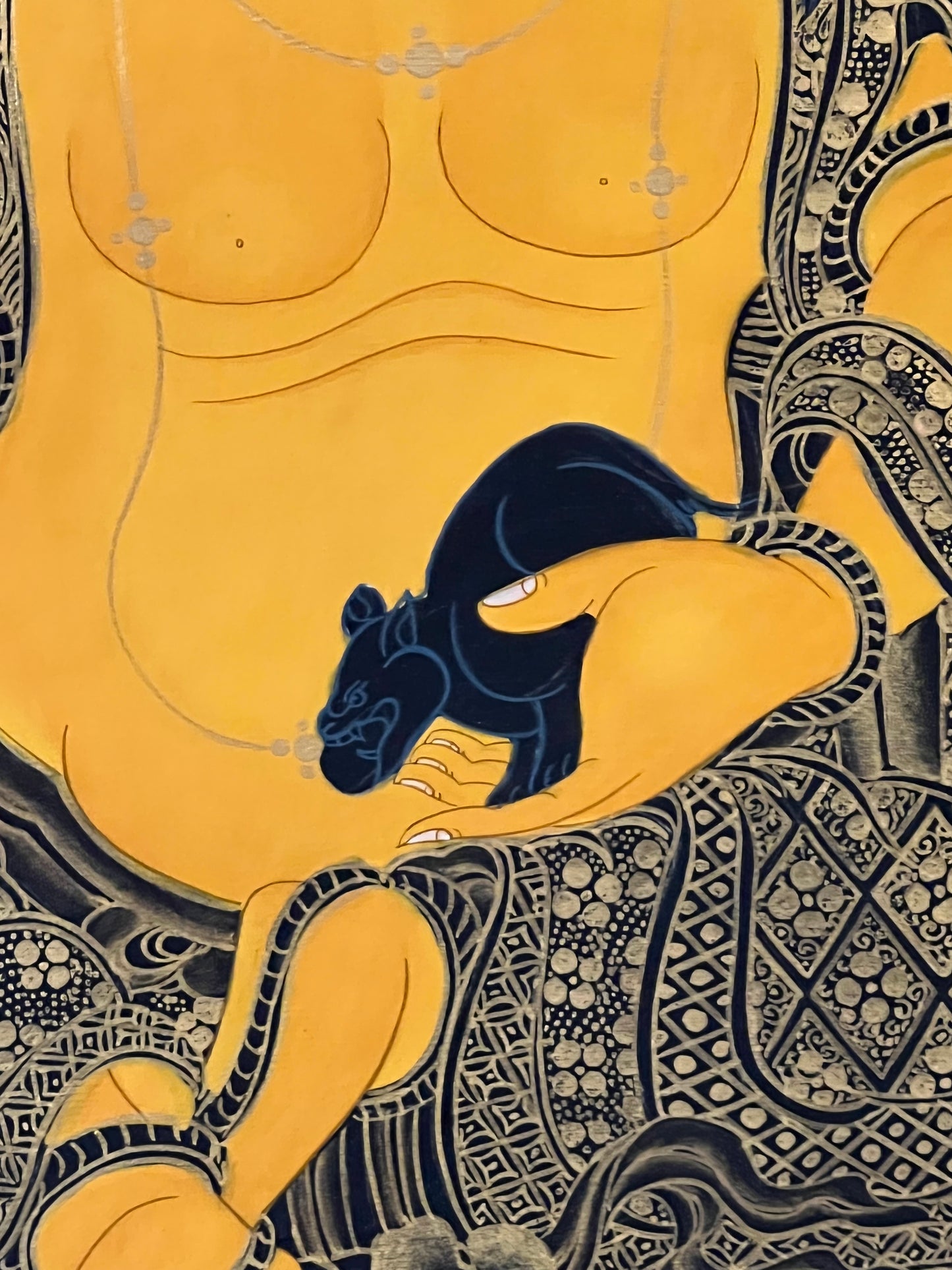 Yellow Dzambhala Thangka