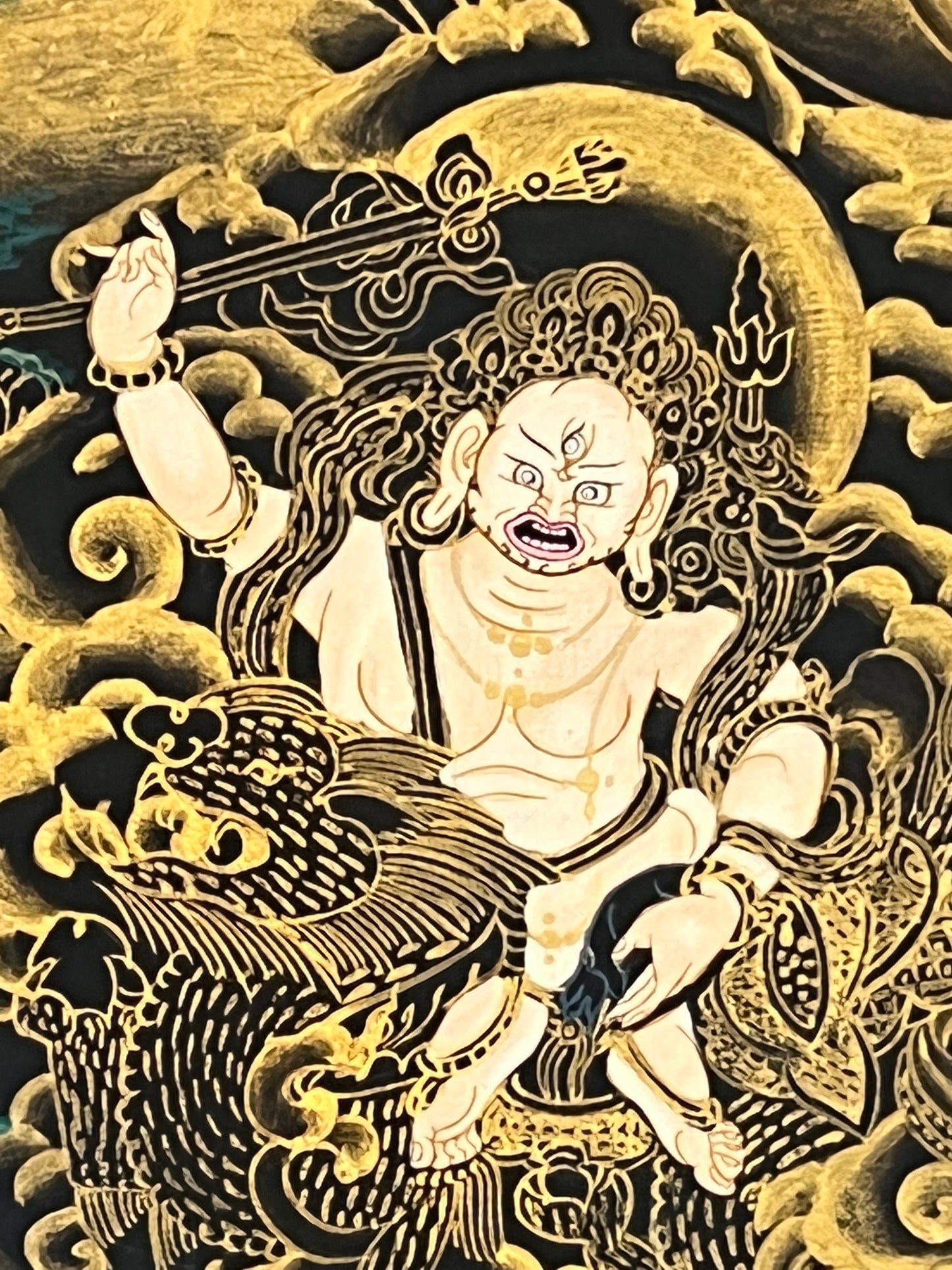 Yellow Dzambhala Thangka