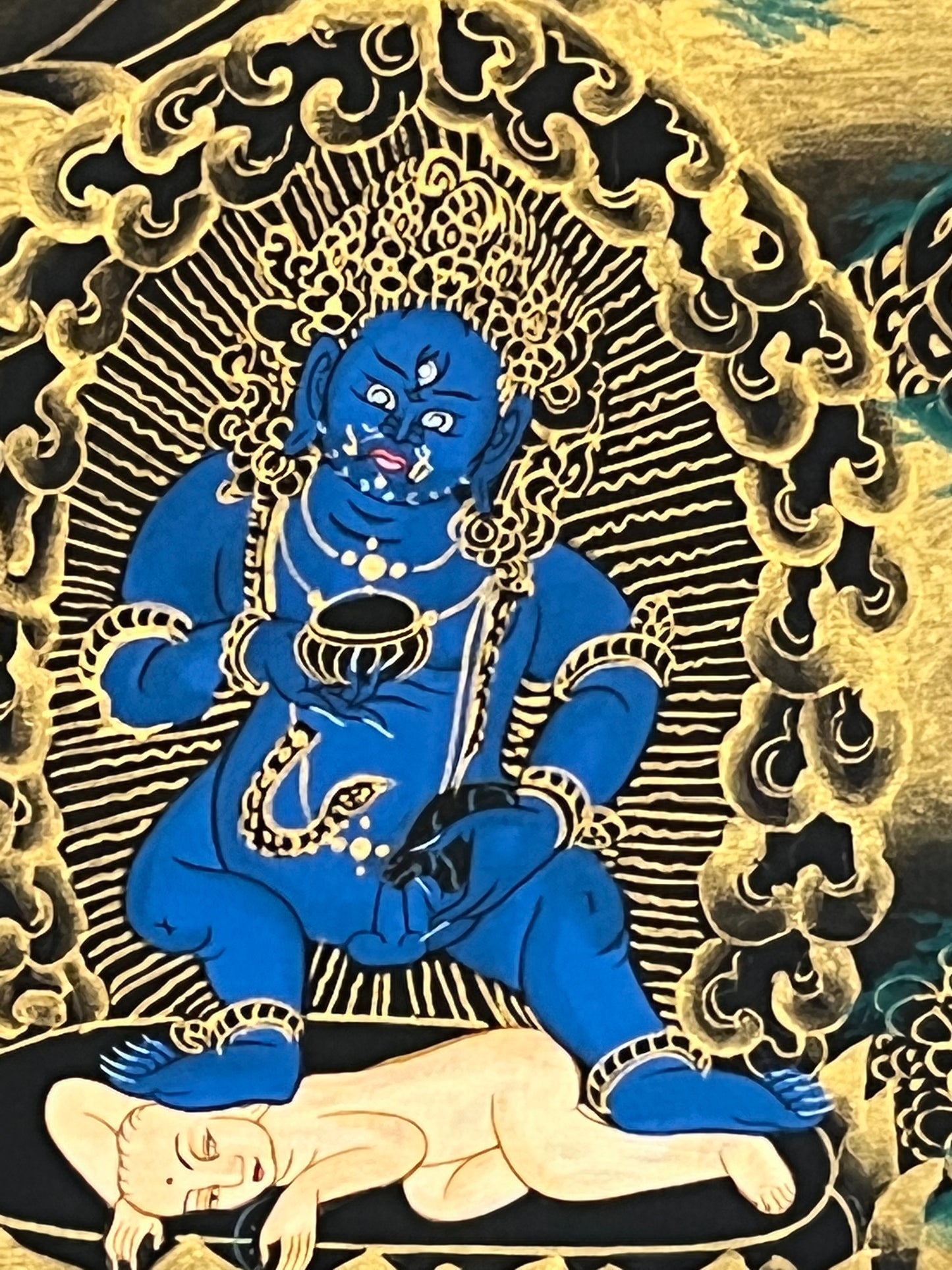 Yellow Dzambhala Thangka