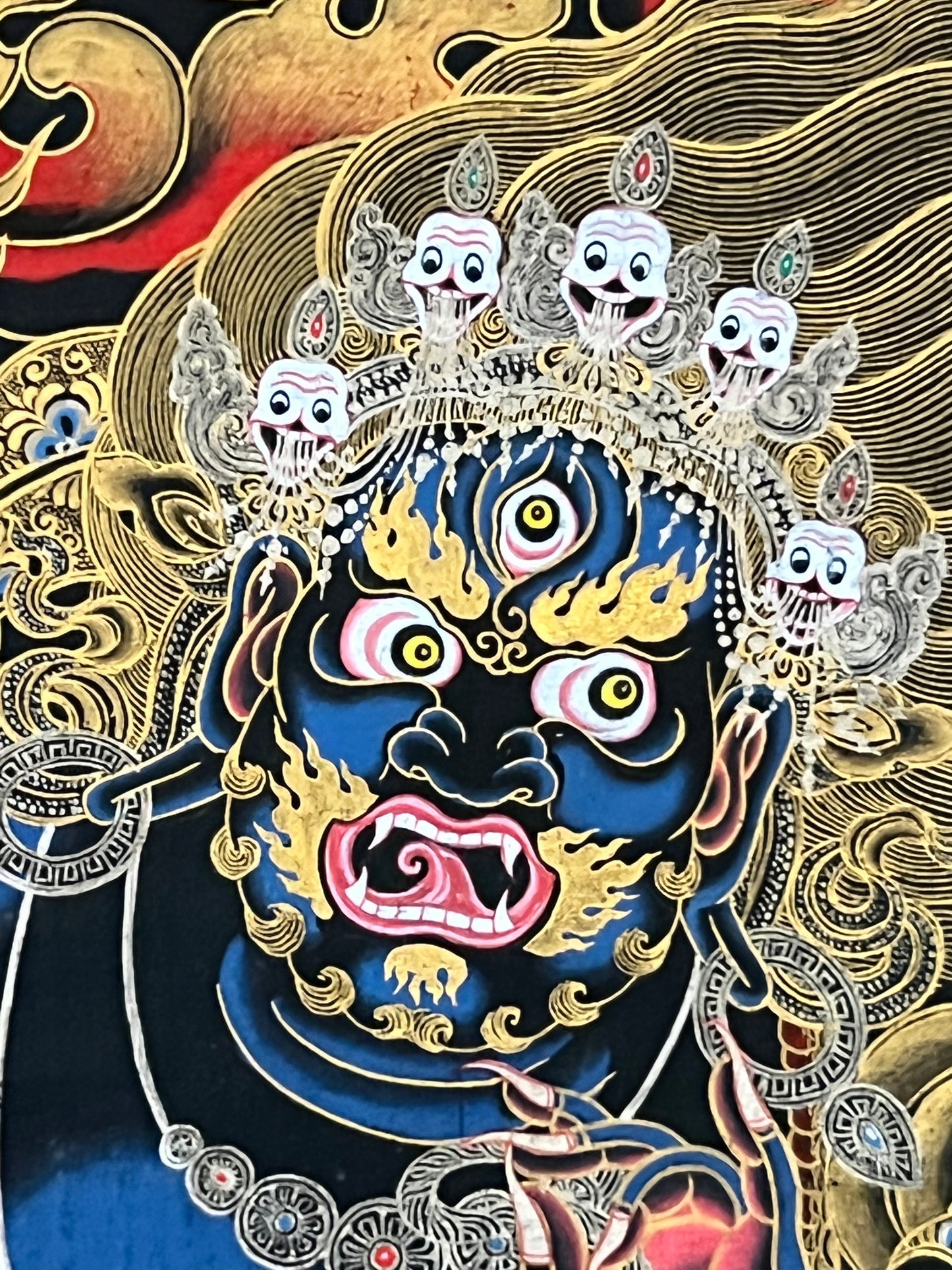 Vajrapani Black Thangka