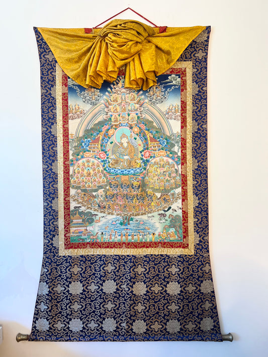 Guru Rinpoche Nyingma Dudjom Terser Refuge Tree Thangka